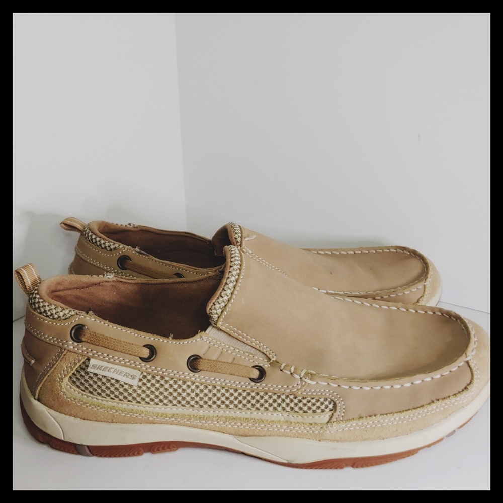 Skechers Mens leather slip ons size mens size 10.5